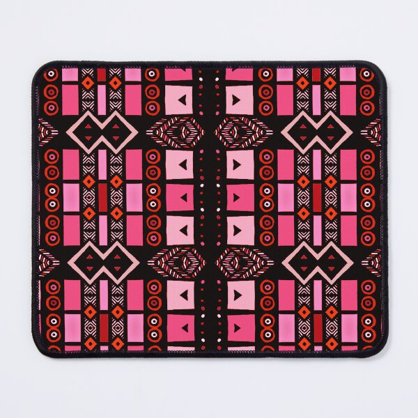 Item preview, Pink Modern African Print Boho Mudcloth Style Check Patterns designed and sold by Tony Cisse.