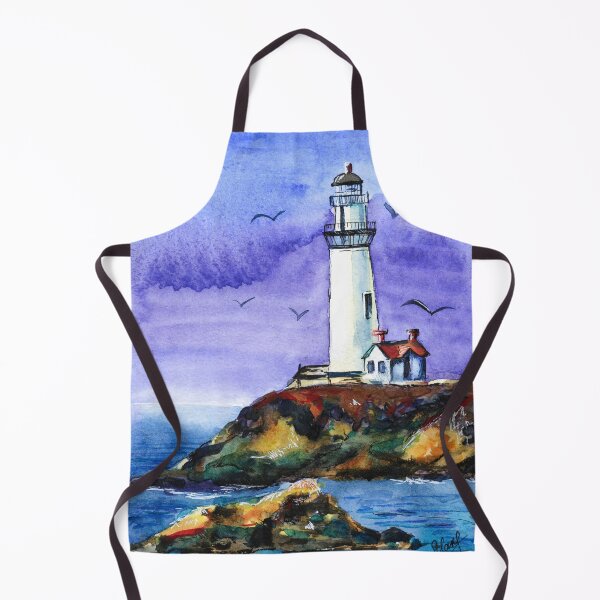Item preview, Pigeon Point Lighthouse Watercolor Painting Print designed and sold by NatalyMak.