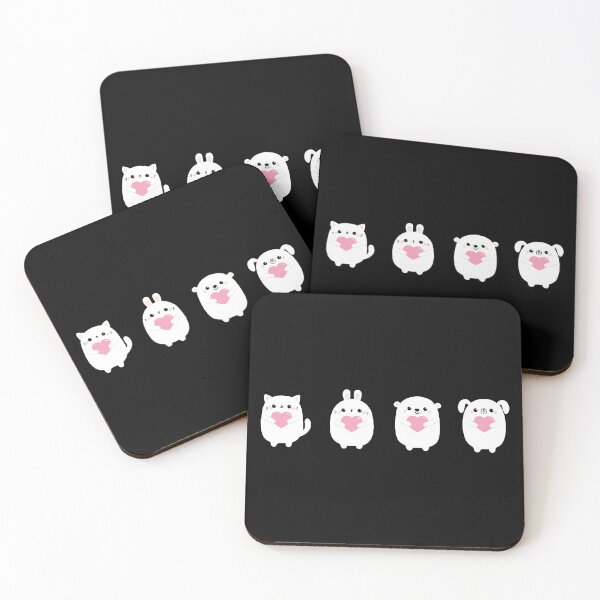 Item preview, Happy Valentines Day White Cat Bunny Bear Dog designed and sold by Creativenetic.