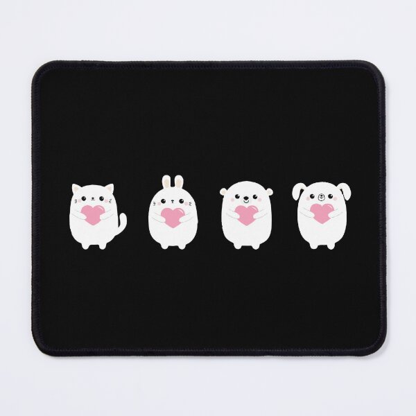 Item preview, Happy Valentines Day White Cat Bunny Bear Dog designed and sold by Creativenetic.