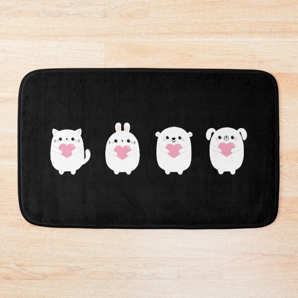 Item preview, Happy Valentines Day White Cat Bunny Bear Dog designed and sold by Creativenetic.