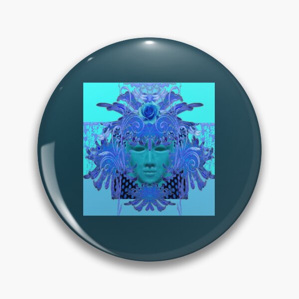 Item preview, BLUE MASK MARDI GRAS  FLORAL MASQUERADE PARADE DESIGN,   designed and sold by ColorSpacePro.