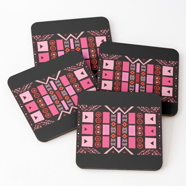Item preview, Pink Modern African Print Boho Mudcloth Style Check Patterns designed and sold by Tony Cisse.
