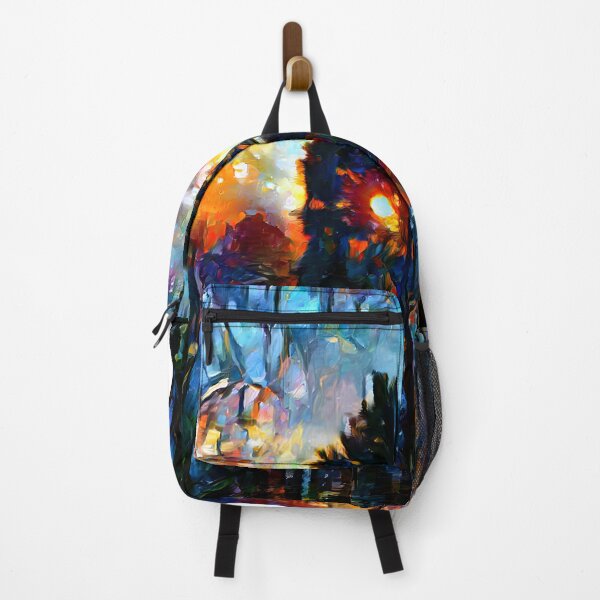 Item preview, AI Generated Style Transfer Art, Sunset Through Evergreen Stained Glass designed and sold by ACC .