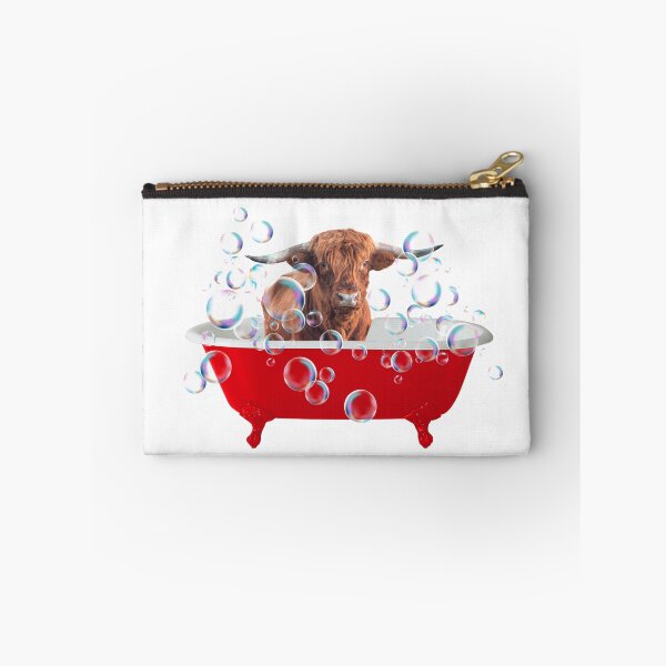 Item preview, Highland Cow - Blue Bathtub with Soap Bubbles designed and sold by Move-Art.