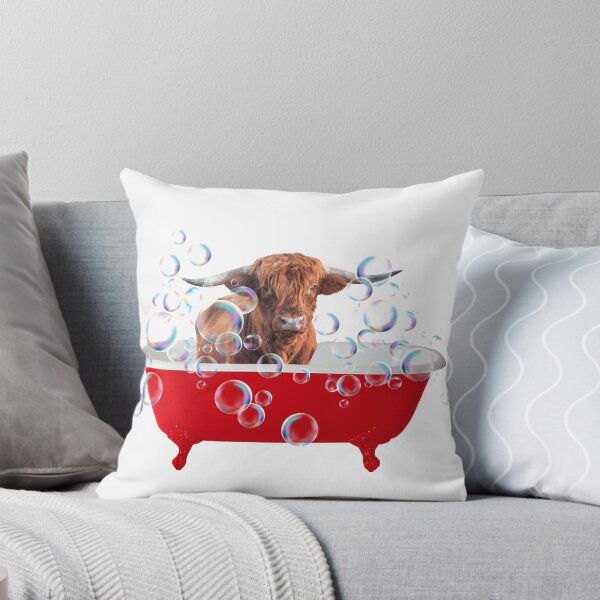 Item preview, Highland Cow - Blue Bathtub with Soap Bubbles designed and sold by Move-Art.
