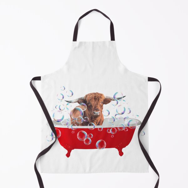 Item preview, Highland Cow - Blue Bathtub with Soap Bubbles designed and sold by Move-Art.