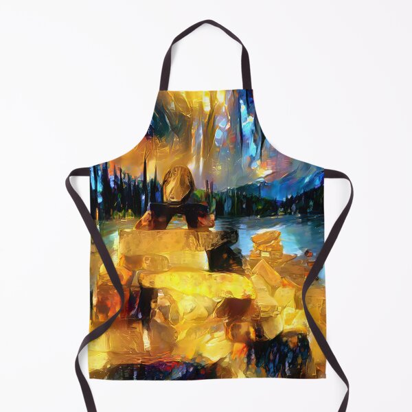 Item preview, AI Generated Style Transfer Art, Gold Inukshuk designed and sold by ACC .