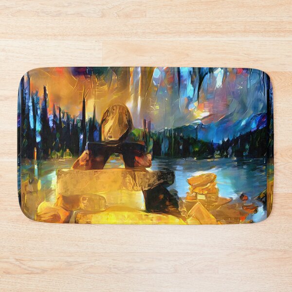 Item preview, AI Generated Style Transfer Art, Gold Inukshuk  designed and sold by ACC .