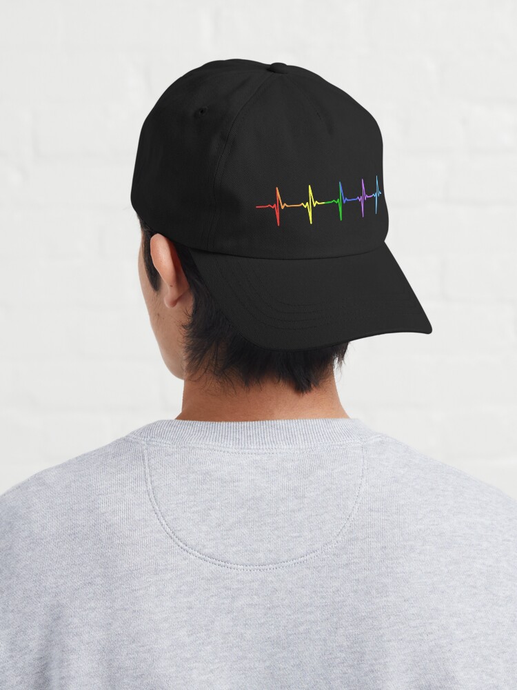 Alternate view of Rainbow Pulse Hearbeat LGBT Cap