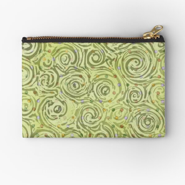 Green Swirl Zipper Pouch