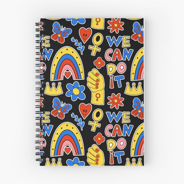 Item preview, Girl power seamless pattern with fashion patch badges. Feminism. Female power and solidarity background. Retro 70s style funny, groovy cartoon backdrop. Vector illustration designed and sold by Lucia-Fox.