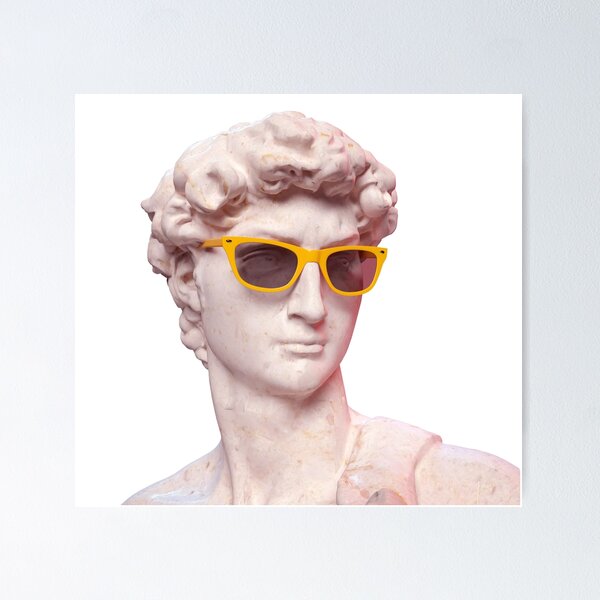 Bust Sculpture with Sunglasses. Sculpture in Glasses, Minimal