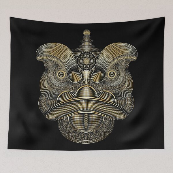 Item preview, White Gold Lion Dance Head designed and sold by hockeng.