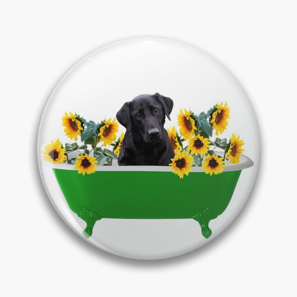 Item preview, Labrador Dog - green Bathtub with Sunflowers designed and sold by Move-Art.