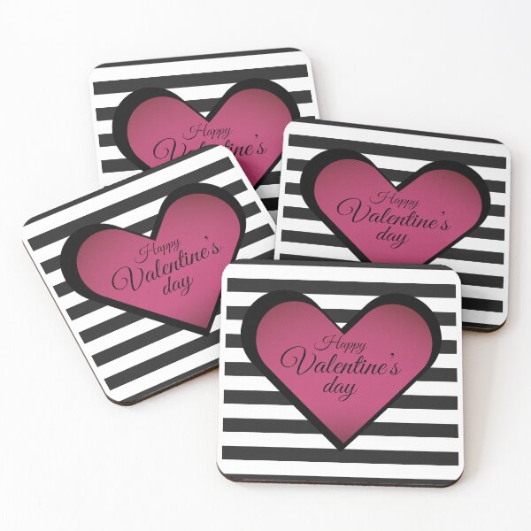 Item preview, Valentines day, happy valentine's day, heart black and white stripes designed and sold by MimmyG.