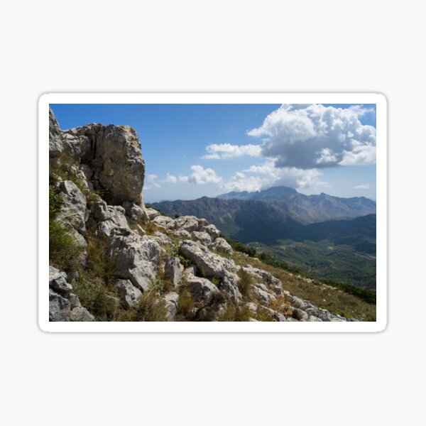 Rocks and clouds, mountain landscape in Spain Sticker