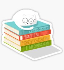 Pegatina El gato ama libros