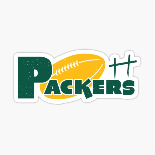 Vintage Packers Logo with 'Packers' Text (Yellow) - Green Bay Packers -  Sticker