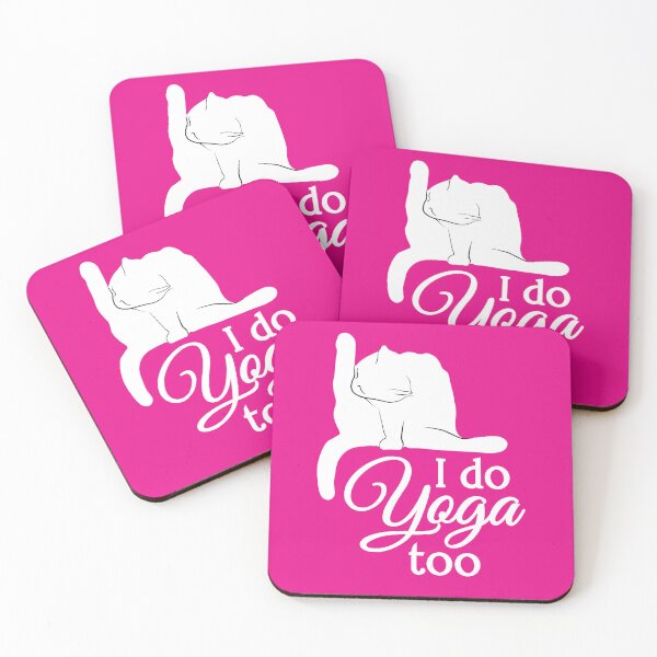 Item preview, I Do Yoga Too | Cat | White | Pink designed and sold by Wintre2.