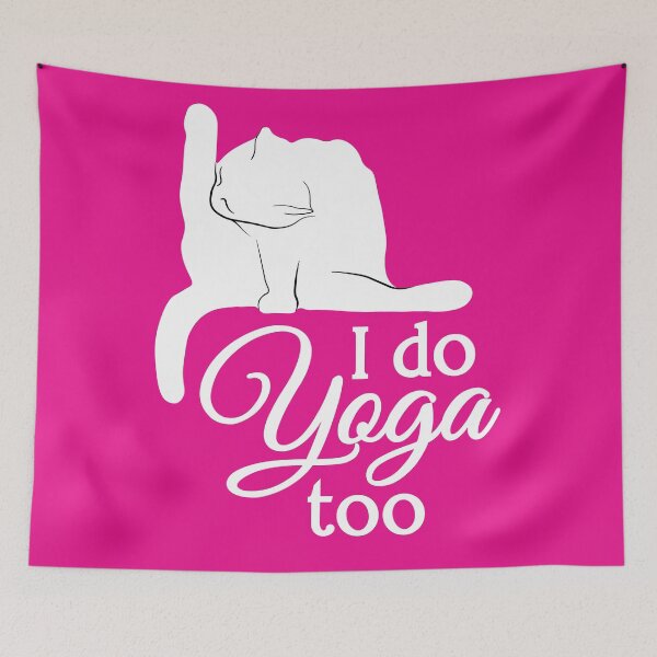 Item preview, I Do Yoga Too | Cat | White | Pink designed and sold by Wintre2.
