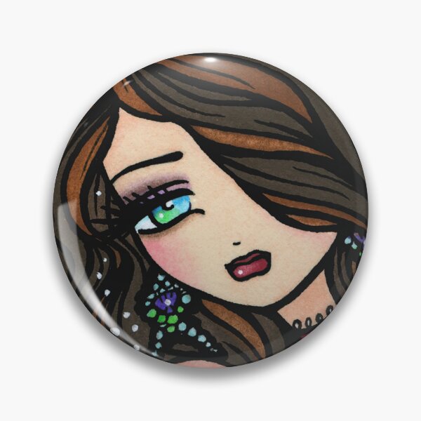 Item preview, Valentines Brown Haired Mermaid Kissy Fish Fantasy Art designed and sold by hannahlynnart.