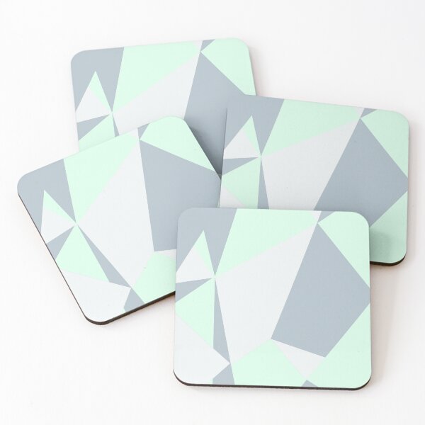 Item preview, Mint and Grey geometric abstract pattern designed and sold by PuzbieArts.