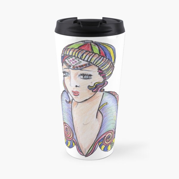 Lola Art Deco Lady Travel Coffee Mug