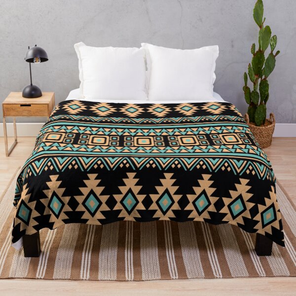 Item preview, Tan / Turquoise Geometric Native Print  designed and sold by JMWCD.