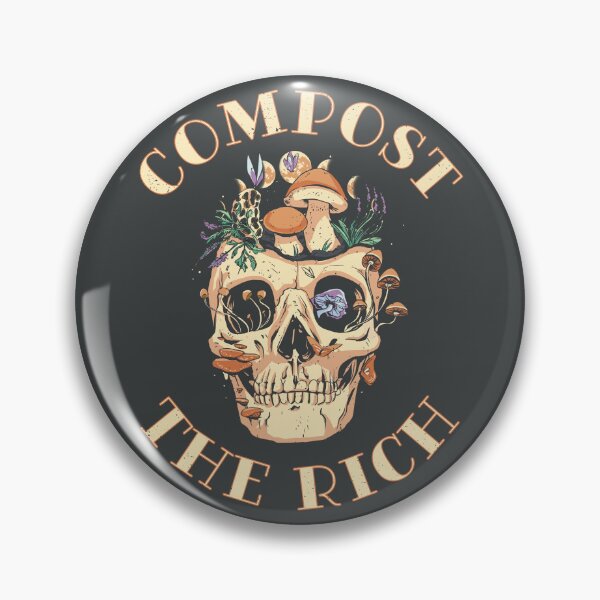 Item preview, Compost the Rich - Mushroom Wildflower Skull designed and sold by UBUCO.