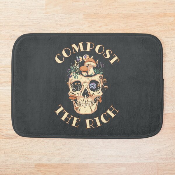 Item preview, Compost the Rich - Mushroom Wildflower Skull designed and sold by UBUCO.