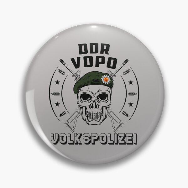 Item preview, DDR Volkspolizei VoPo Emblem Schädel Beret #1756 designed and sold by Rare-Militia.