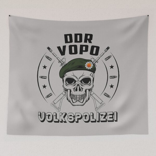Item preview, DDR Volkspolizei VoPo Emblem Schädel Beret #1756 designed and sold by Rare-Militia.