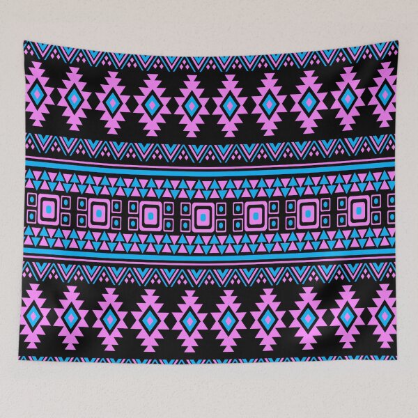 Item preview, Pink / Blue / Black Geometric Native Print  designed and sold by JMWCD.