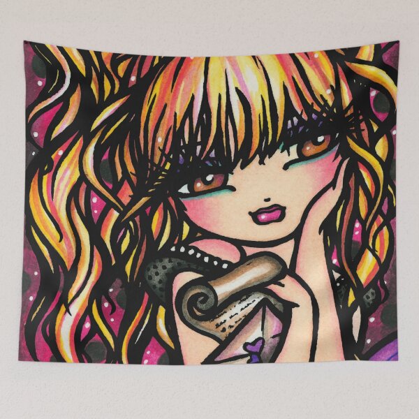 Item preview, Letters of Love Mermaid Valentines Day Fantasy Art designed and sold by hannahlynnart.
