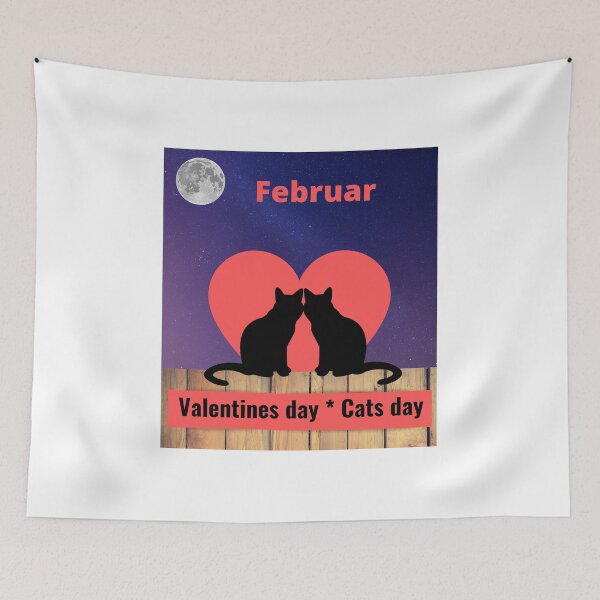 Artikelvorschau, Februar Katzentag Valentinstag entworfen und verkauft von bob-design1.