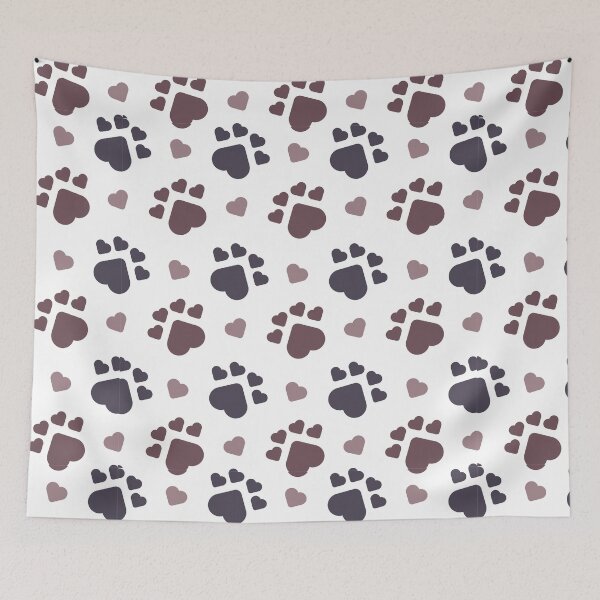 Item preview, Dog footprints with hearts pattern designed and sold by Dragan Kitic.