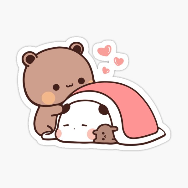 PANDA BEAR HUGS LOVE Sticker