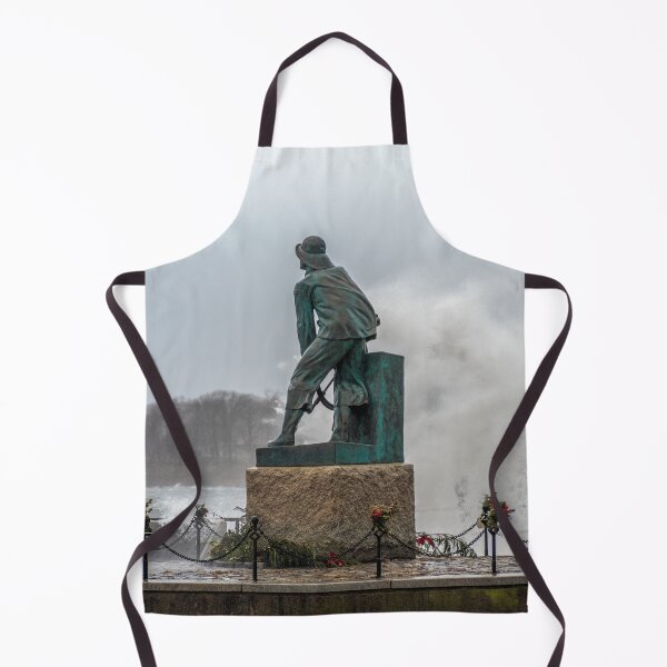 Item preview, Wave splashing near the Fisherman's Memorial designed and sold by Roger Porter Photography.