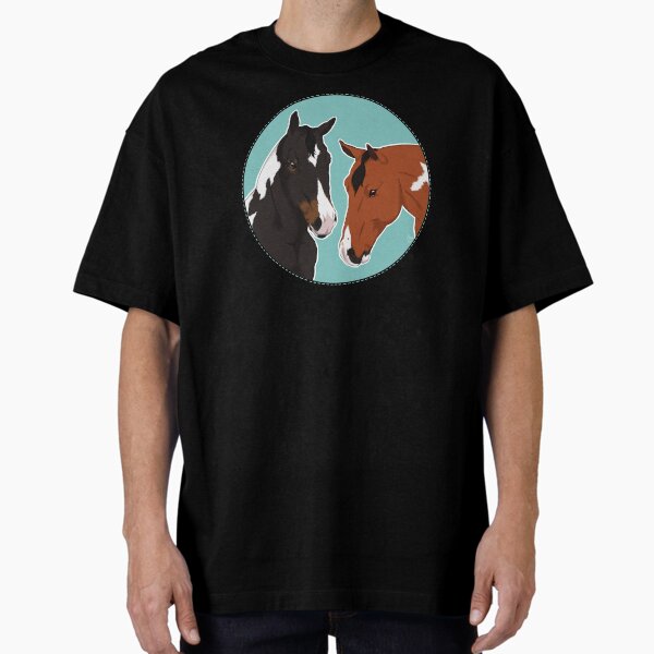 Item preview, Major & Dino / peinture cheval sombre baie tobiano bay tobiano spectacle chevaux équestre équine sport art illustration dessin designed and sold by conkberry.