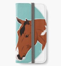 Major & Dino / paint horse dark bay tobiano bay tobiano show horses equestrian equine sports art illustration drawing iPhone Wallet/Case/Skin