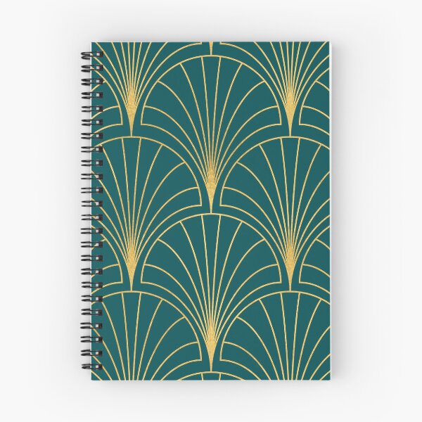 Item preview, Art Deco pattern petrol and gold designed and sold by bearly-creative.