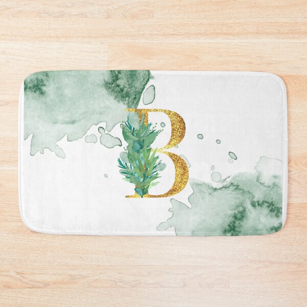 Item preview, Green Watercolor and Gold Glitter Letter BMonogram Pillow designed and sold by adriana-holmes.