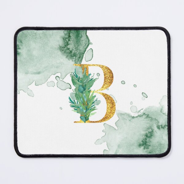 Item preview, Green Watercolor and Gold Glitter Letter BMonogram Pillow designed and sold by adriana-holmes.