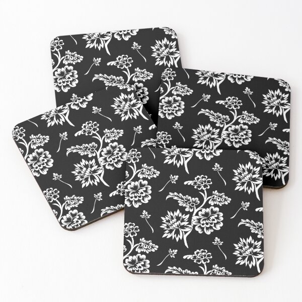 Item preview, Black and White Floral Chintz designed and sold by AntiqueImages.