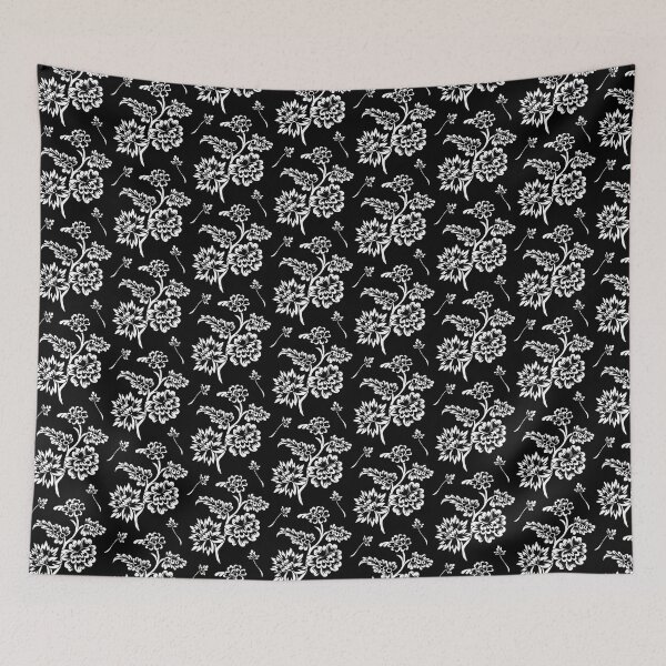 Item preview, Black and White Floral Chintz designed and sold by AntiqueImages.