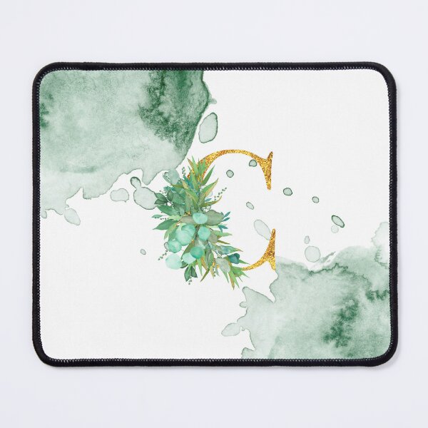 Item preview, Green Watercolor and Gold Glitter Letter C Monogram Pillow designed and sold by adriana-holmes.