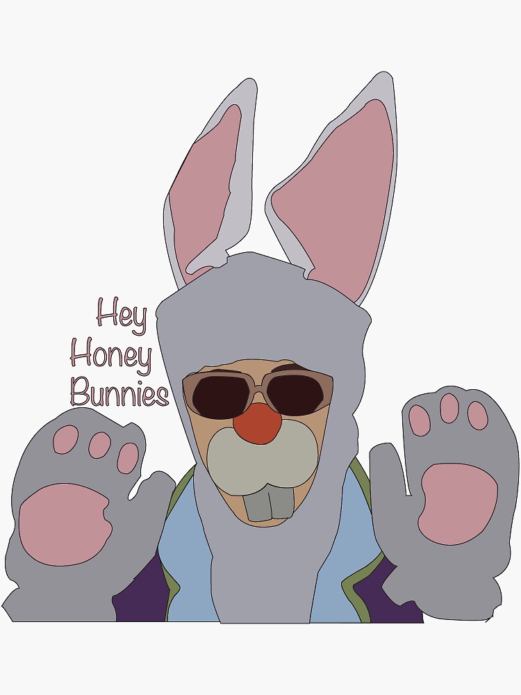 "RDJ "Hey Honey Bunnies"" Sticker for Sale by haleysheldon Redbubble