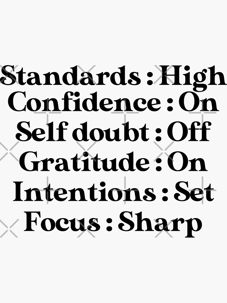 "Standard High, Focus Sharp" Sticker by dualogy Redbubble