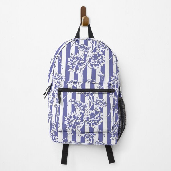 Item preview, Periwinkle Chintz and Stripes Elegant Floral designed and sold by AntiqueImages.